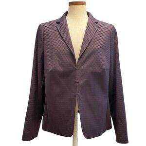 Akris Punto Dark Purple Polka Dot Blazer Sz 16